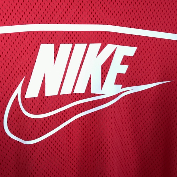 SOLD Nike | Red Swoosh Mesh Jersey Tee Size Small - Picture 3 of 6